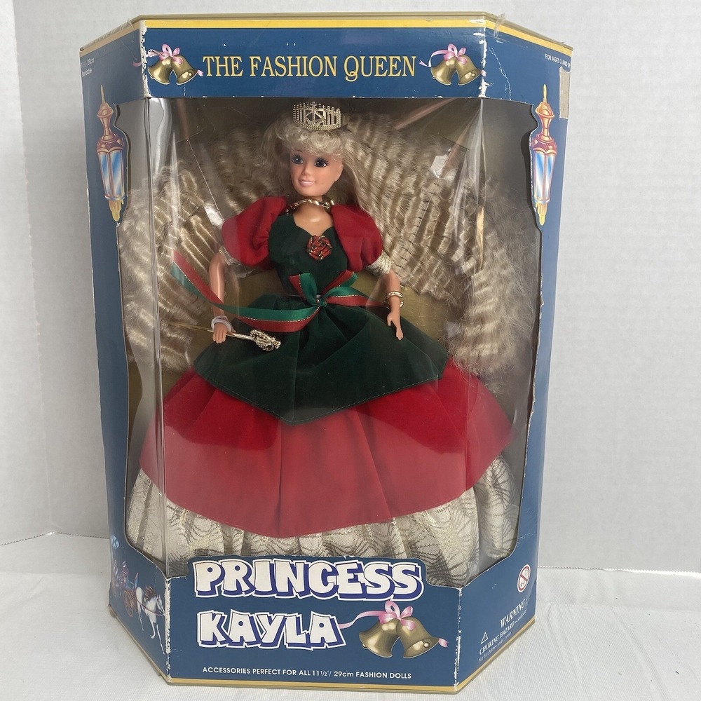 NEW & NRFB! NICE Vintage 1990's PRINCESS KAYLA THE FASHION QUEEN DOLL in GOWN